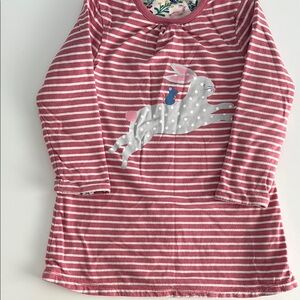 REVERSIBLE Pink Long Sleeve Dress with Rabbit AND Woodlen Creature pattern